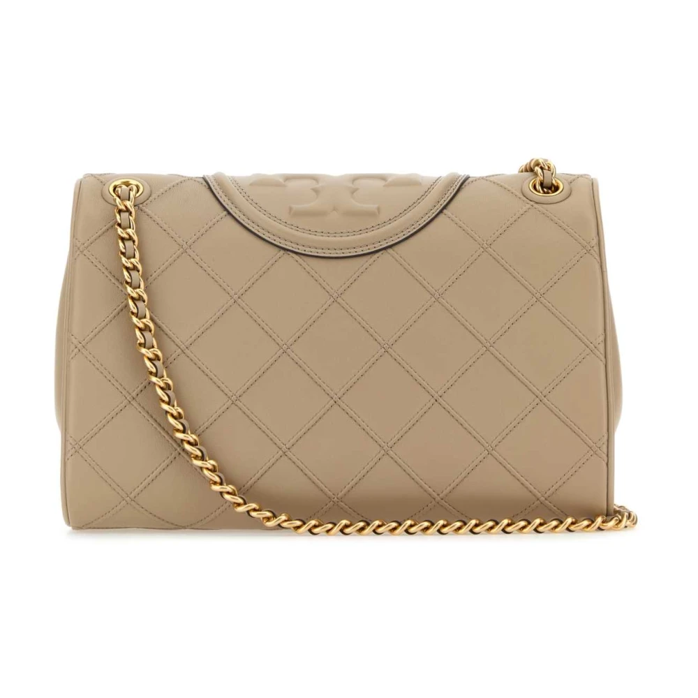 TORY BURCH Fleming Schoudertas in Cappuccino Leer Brown Dames