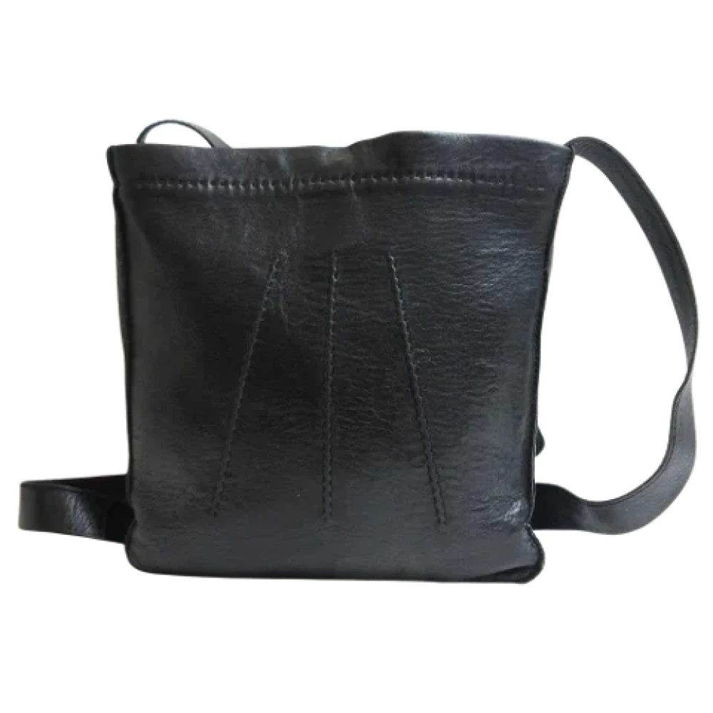 Hermès Vintage Pre-owned Leather crossbody-bags Black Dames