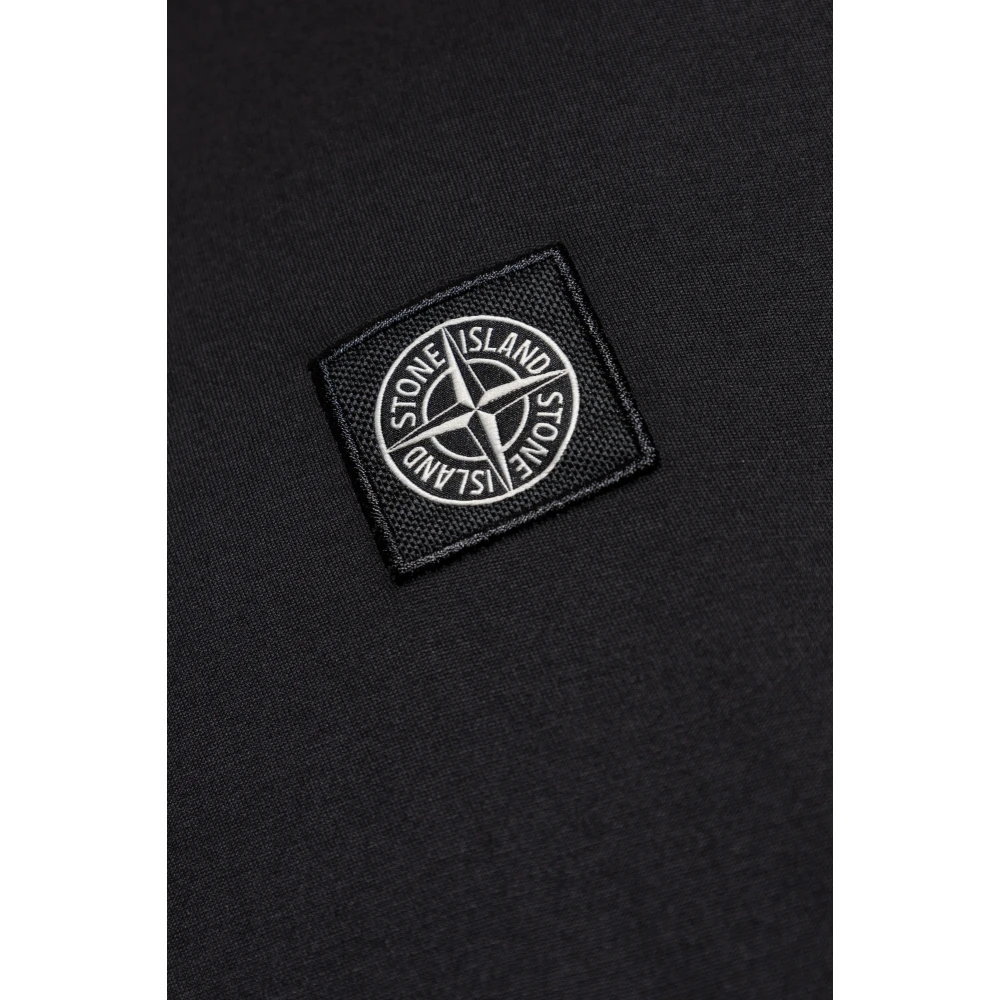 Stone Island V-hals T-shirt Black Heren