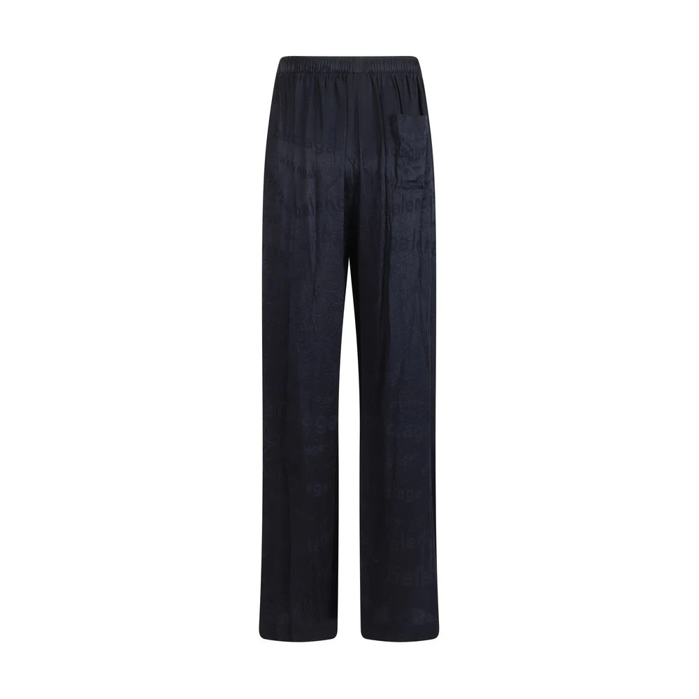 Balenciaga Zijden Pyjamabroek met Elastische Taille Black Dames