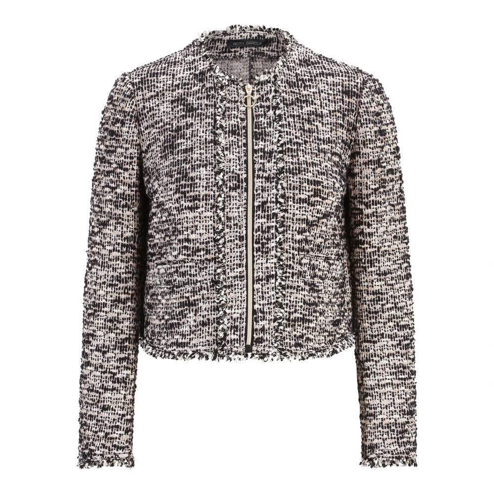 Betty Barclay Fringe Blazer Jas Black Dames