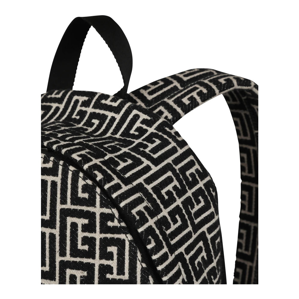 Balmain Rugzak met jacquard monogram Black Heren