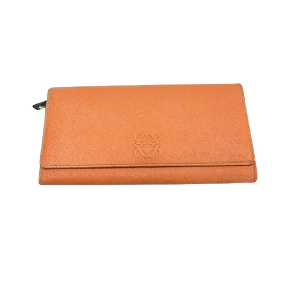 Loewe Pre-owned Leather wallets Orange Dames