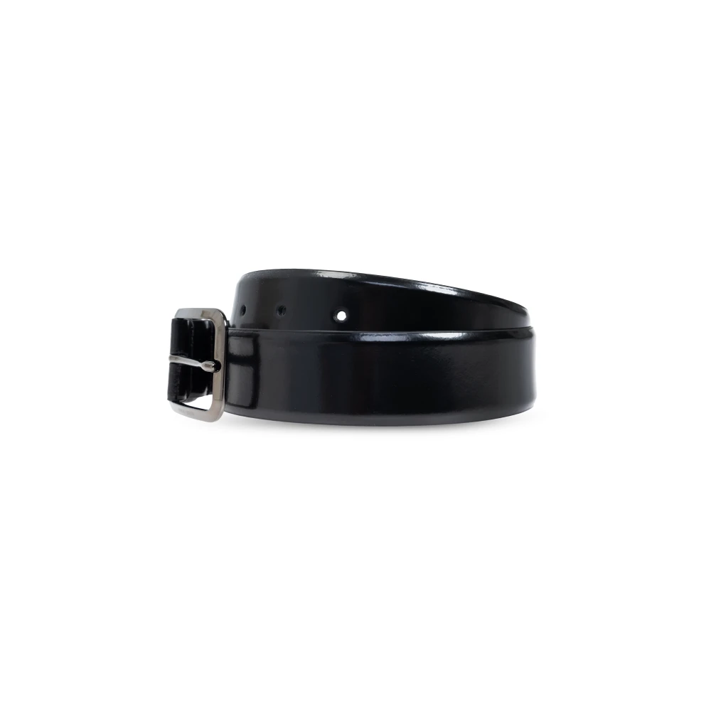 Giorgio Armani Leren riem Black Heren
