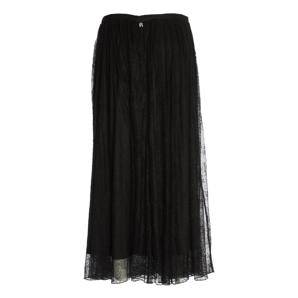 Rotate Birger Christensen Zwarte Kant A-Lijn Lange Rok Black Dames