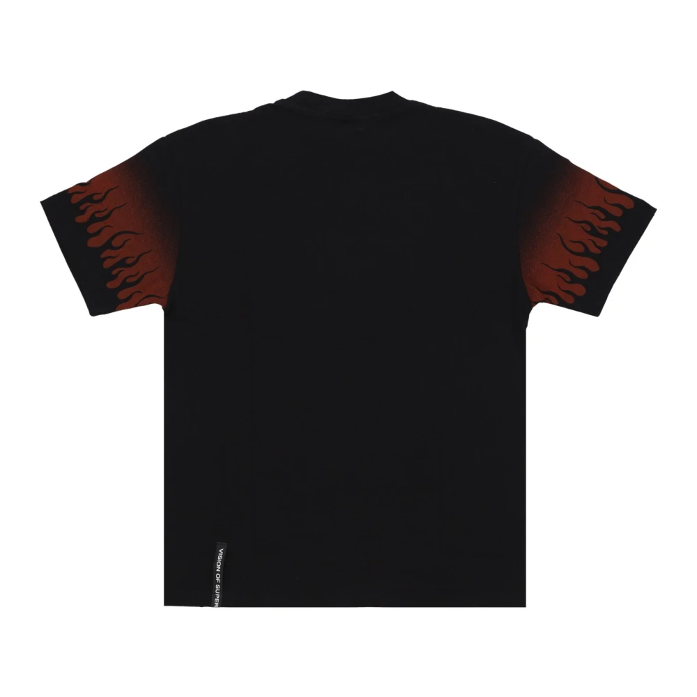 Vision OF Super Flames Tee Zwart Rood Korte Mouwen T-Shirt Black Heren