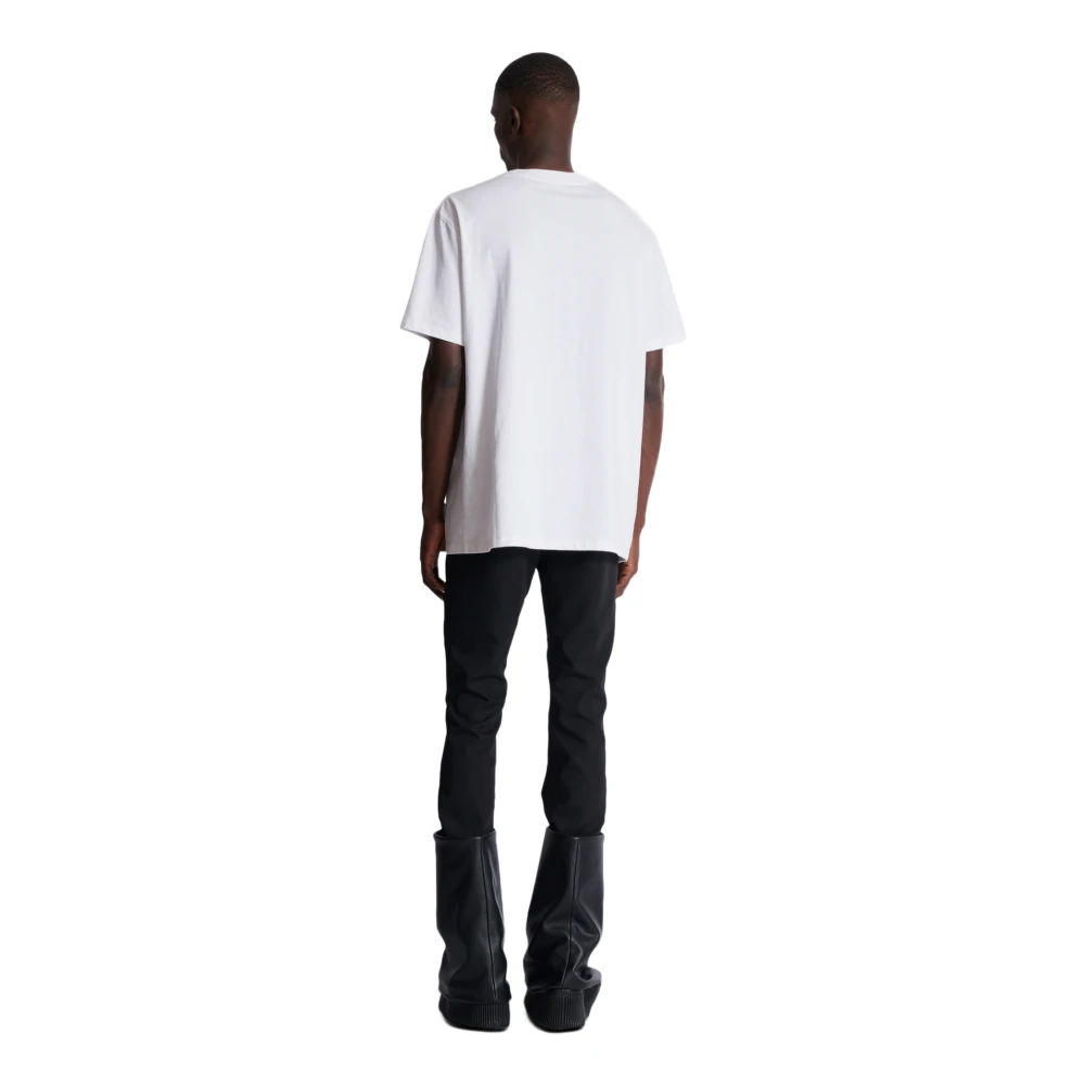 Balmain T-shirt met flock Letter logo White Heren