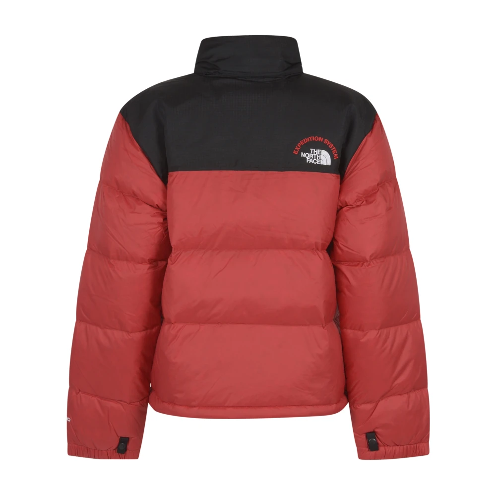 The North Face Retro Nuptse Rood Zwart Jas Red Dames
