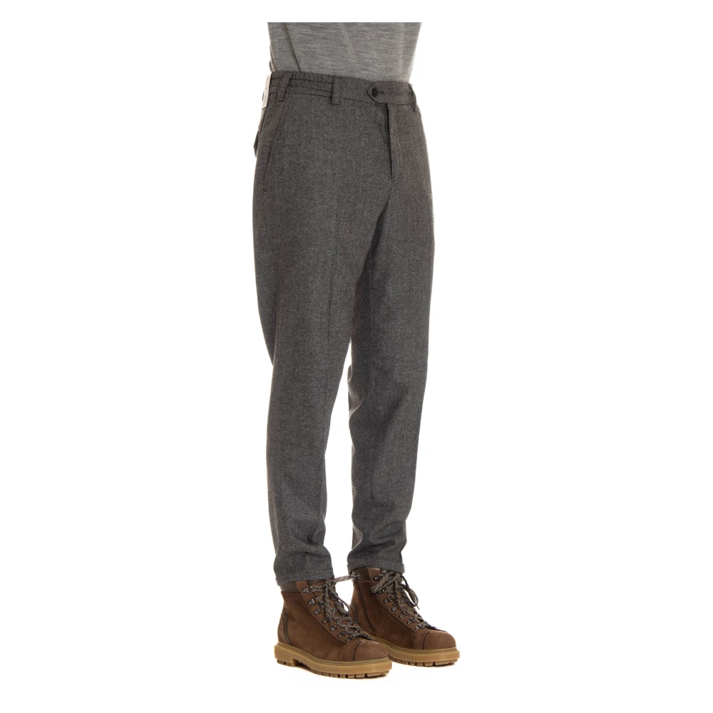 PT Torino Grijze Wol Kasjmier Broek Gray Heren