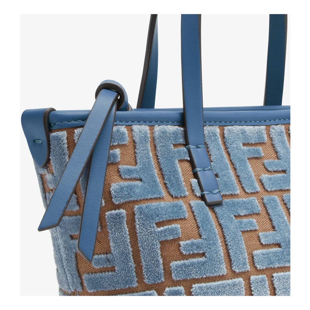 Fendi Heldere Blauwe Jacquard Velvet Tas Blue Dames