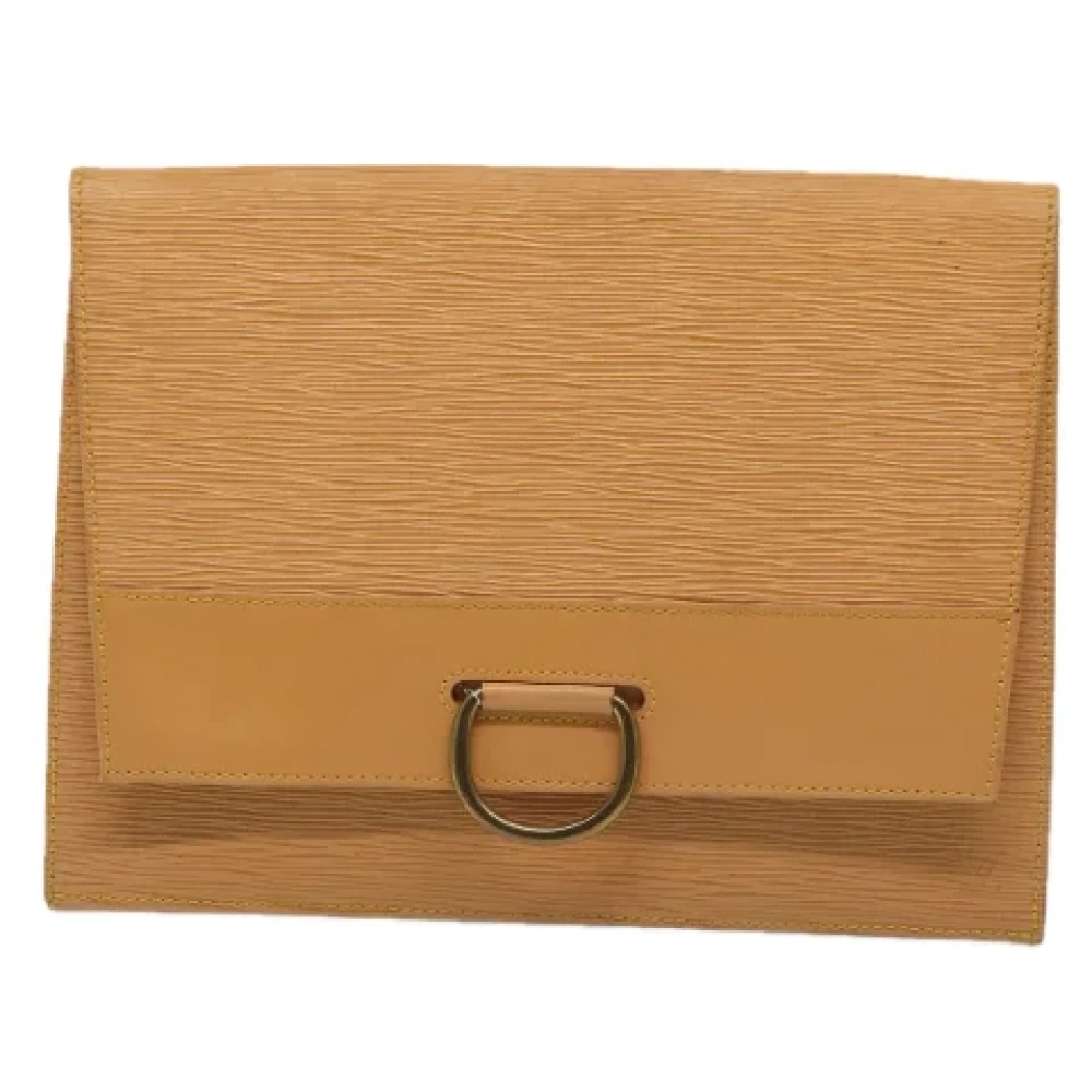 Louis Vuitton Vintage Pre-owned Leather clutches Beige Dames