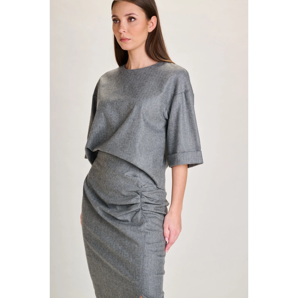 March23 Rok midi met bloemenprint Gray Dames