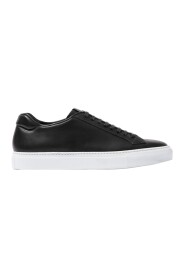 Handgefertigte schwarze Ledersneakers