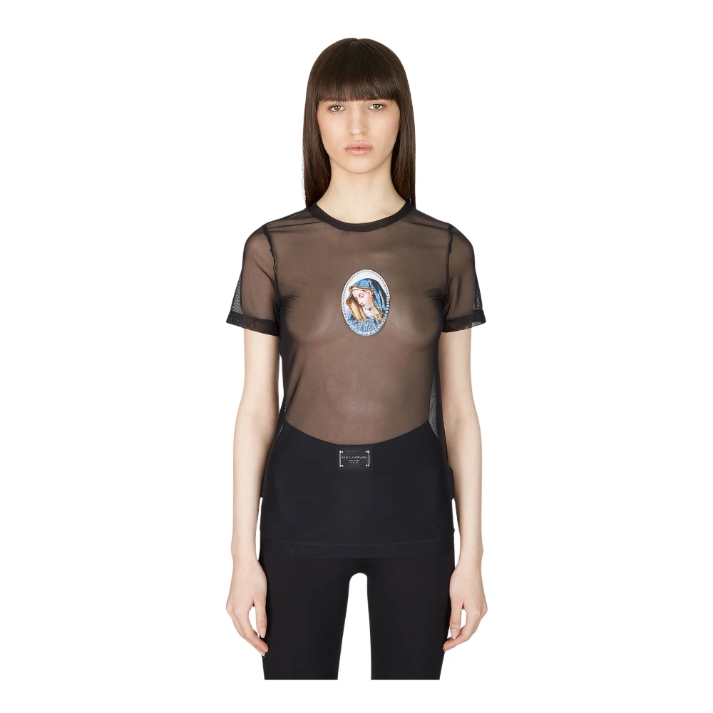 Dolce & Gabbana Donna Nero - T-Shirt In Rete - Tops - S