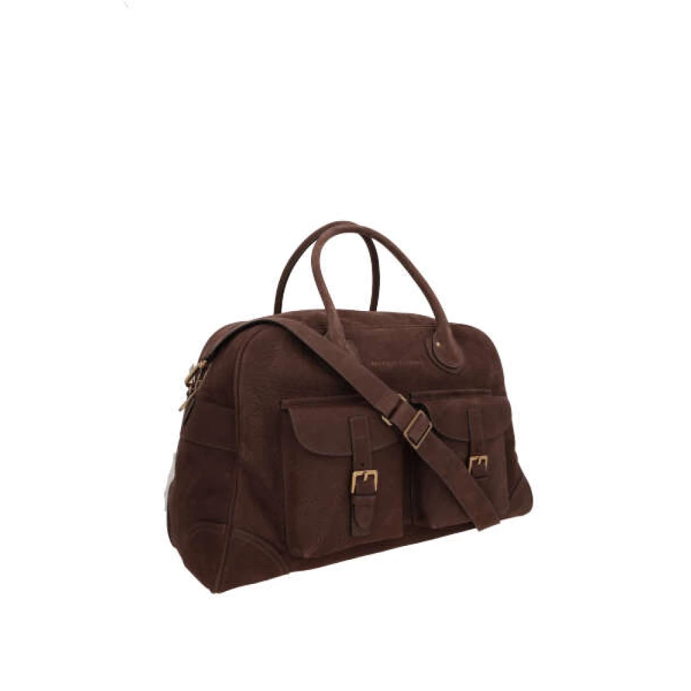 BRUNELLO CUCINELLI Elegante Koffers in Bruin Leer Brown Heren