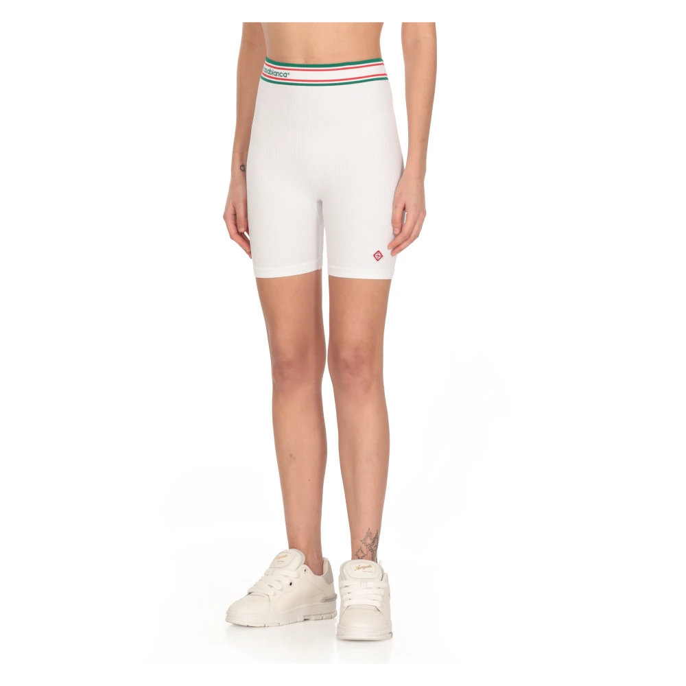 Casablanca Witte Shorts met Contrasterende Kleurbanden White Dames