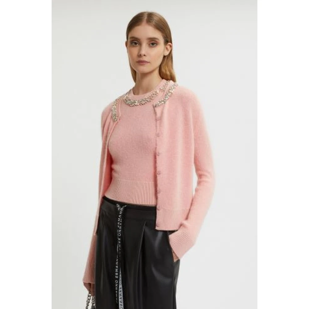 Ermanno Scervino Roze vest met edelstenen Pink Dames