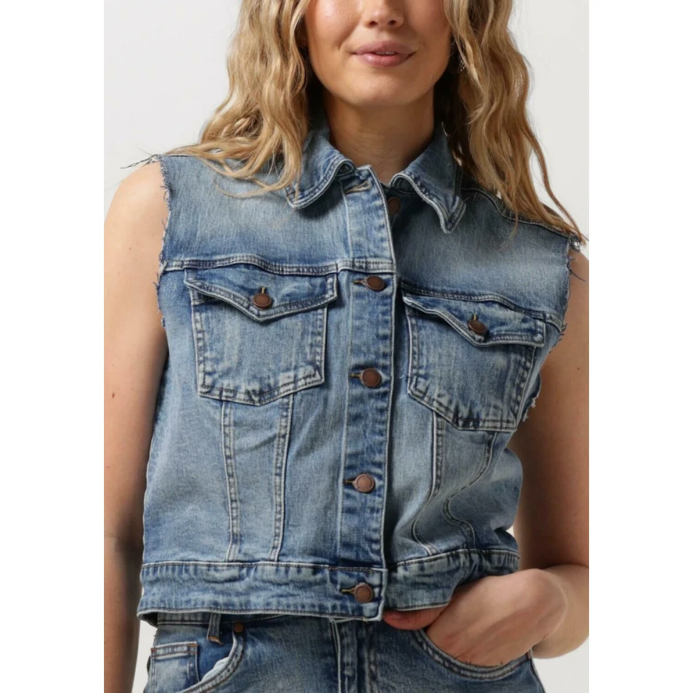 My Essential Wardrobe Blauwe Denim Jas Dangomw 144 Vest Blue Dames