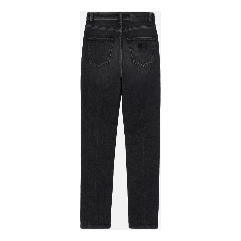 pinko Vintage Grijs Skinny Love Birds Jeans Gray Dames