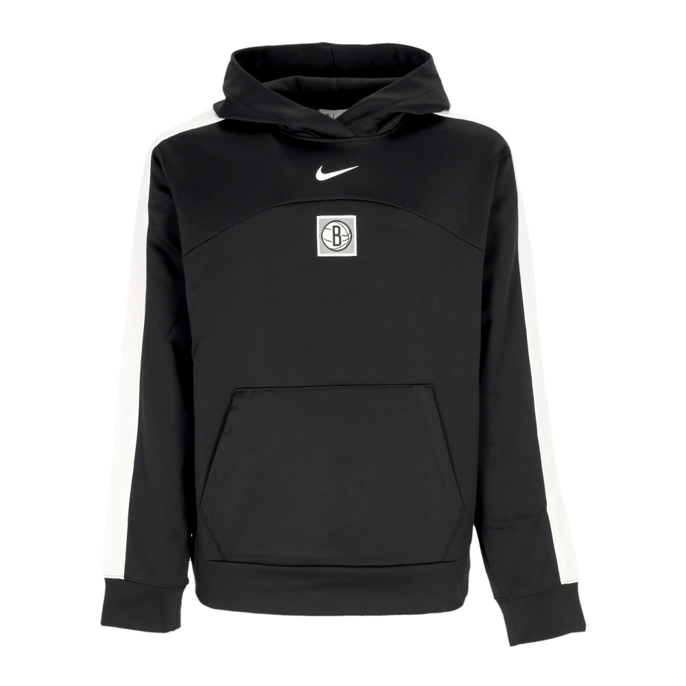 Nike Men's Black Long Sleeve Training Tops, Xl, Brooklyn Nets Courtside Hoodie /White