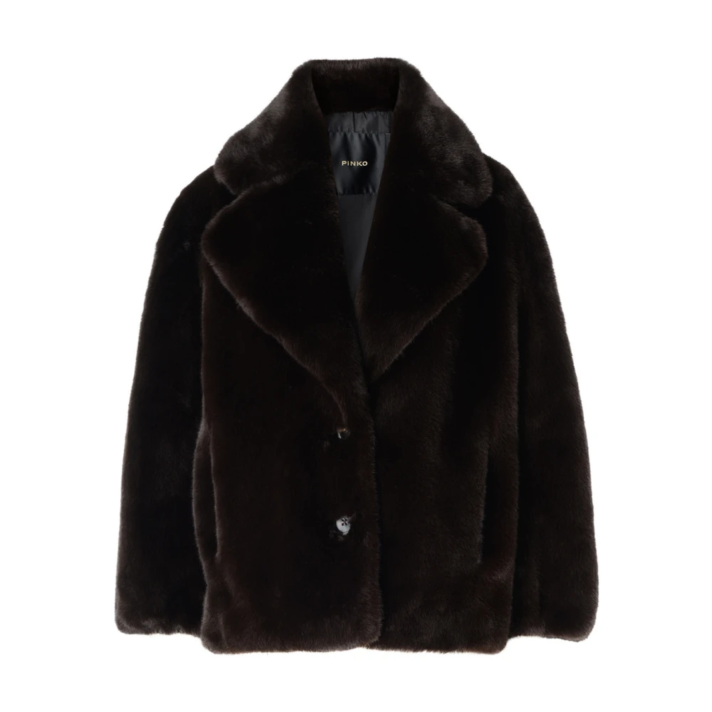 Pinko Alighieri Caban Similvisone Stijlvolle Jas Brown Dames