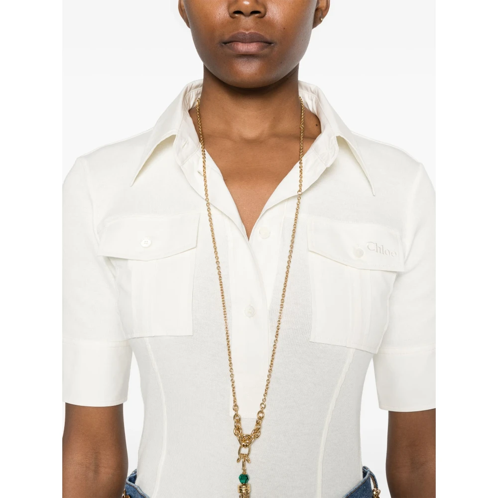 Chloé Witte Blouse met Zakken White Dames