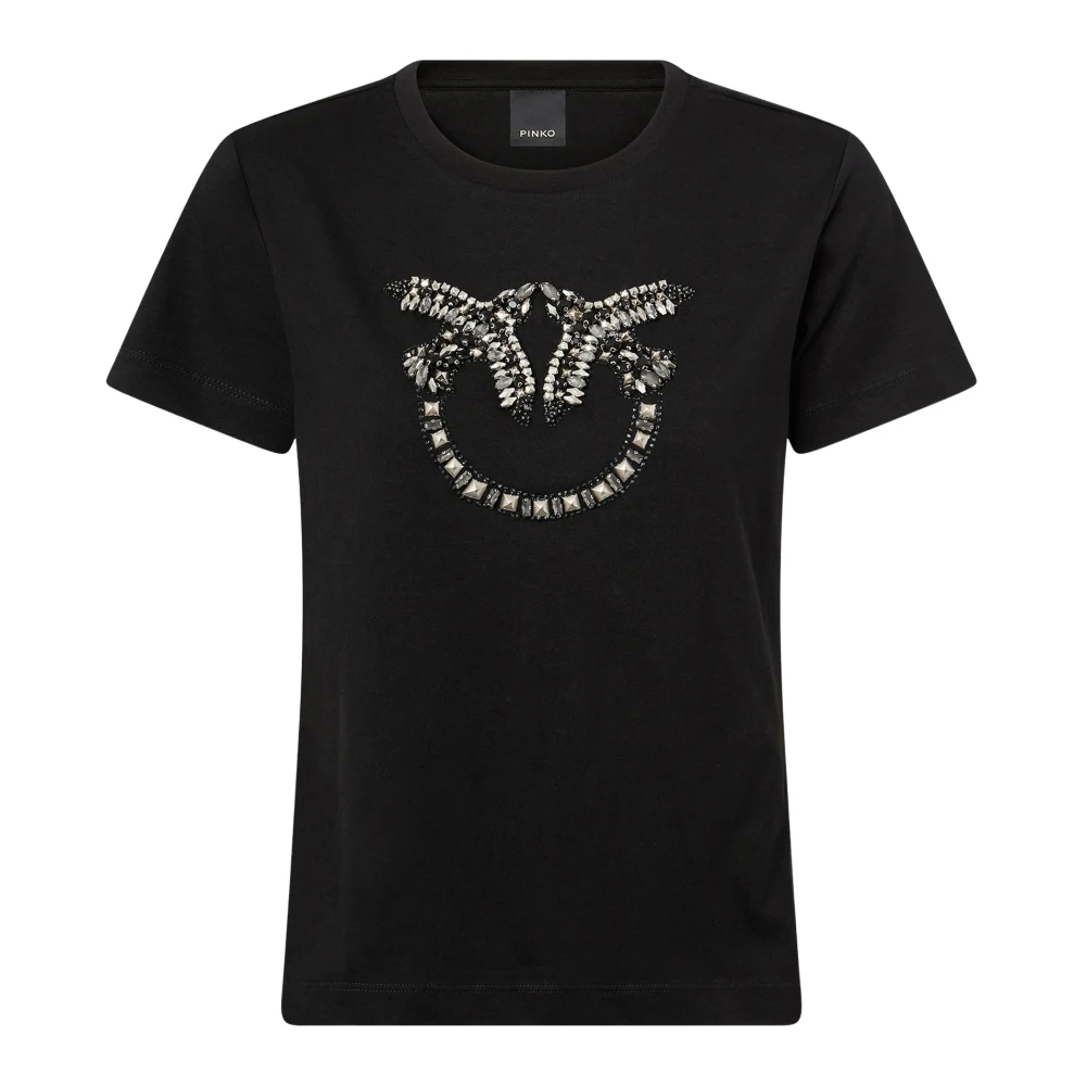 Pinko , T-Shirts, Female, Black, Xs, Quentin T-Shirt Jersey