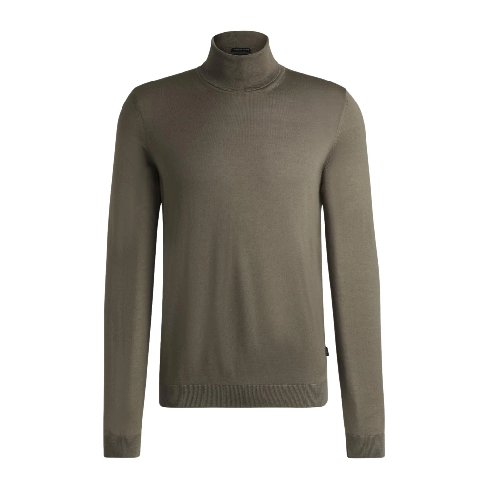 Hugo Boss Groene Slim Fit Wollen Trui Green Heren