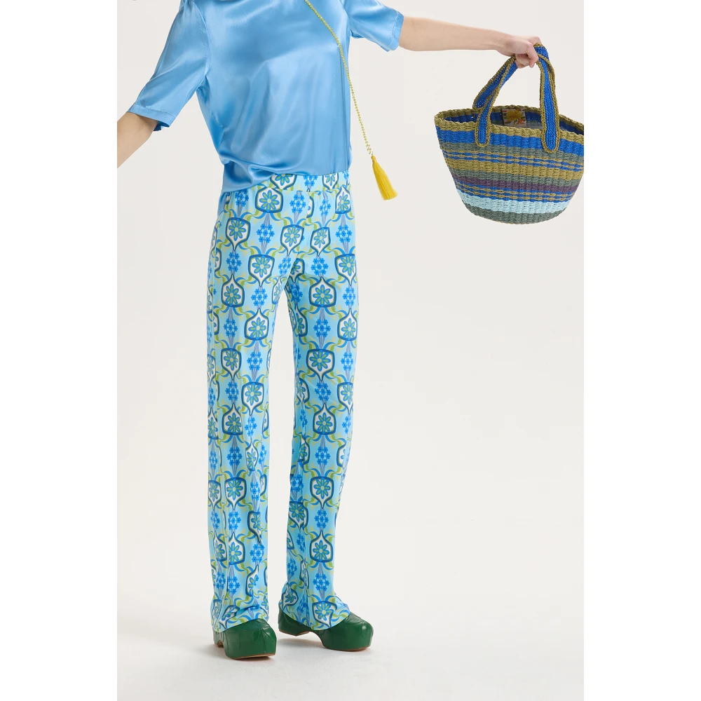 Maliparmi Straight Trousers Blue Dames