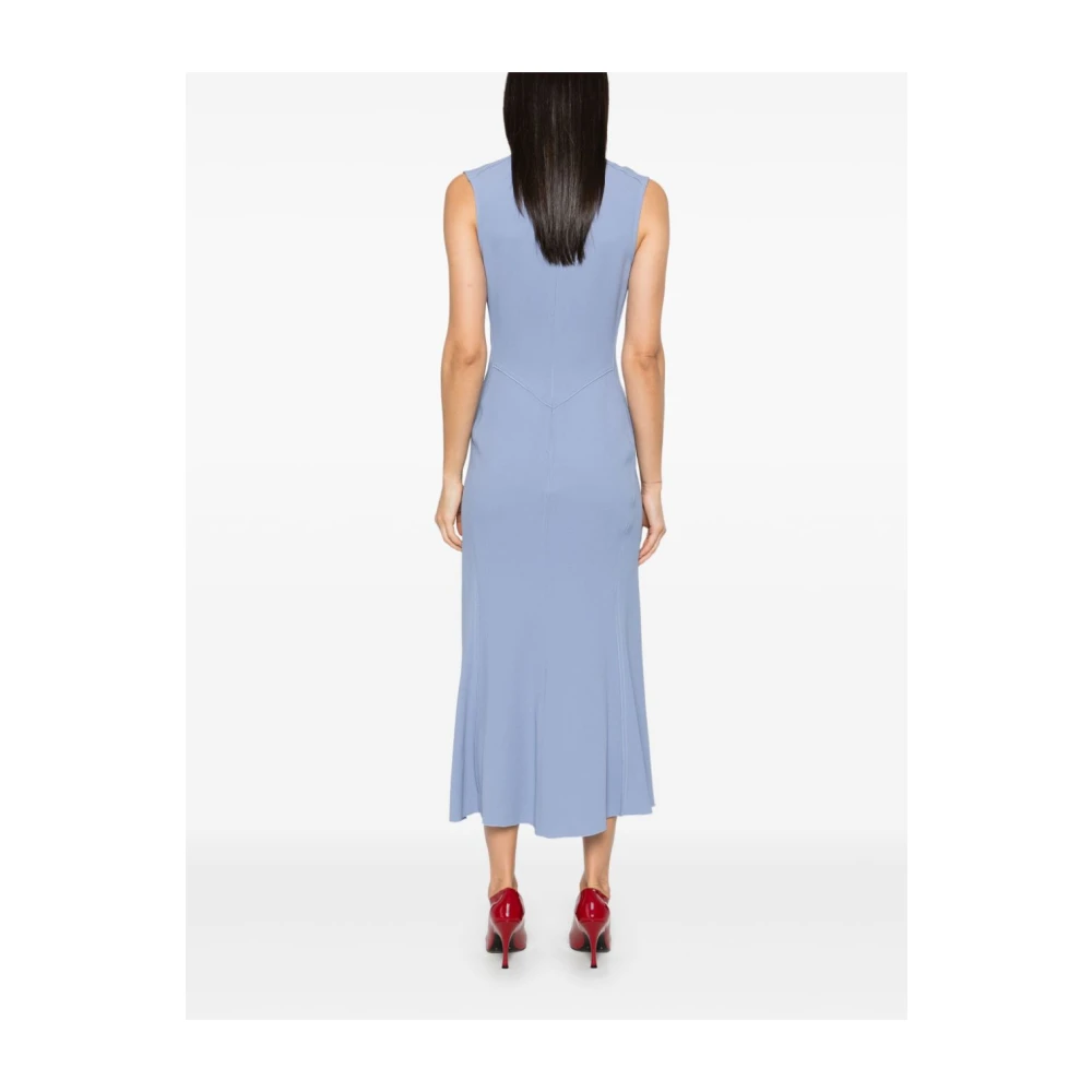 Victoria Beckham Elegante Poederblauwe Jurk Blue Dames