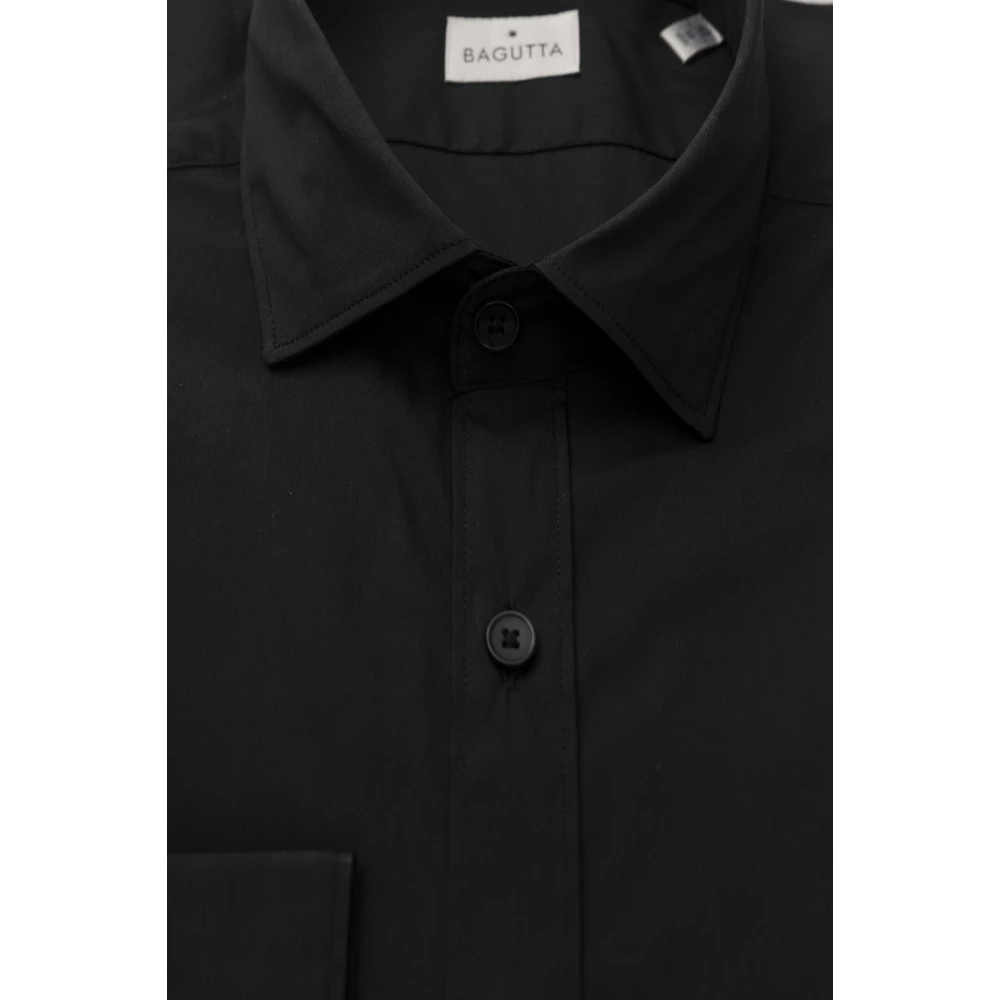 Bagutta Slim Fit Franse Kraag Overhemd Black Heren