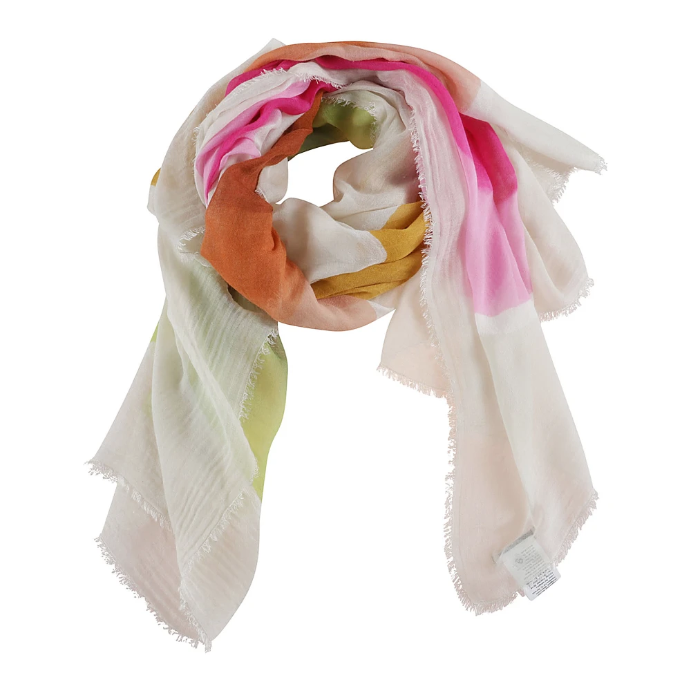 Faliero Sarti Abstract Print Kasjmiermix Franje Sjaal Multicolor Dames