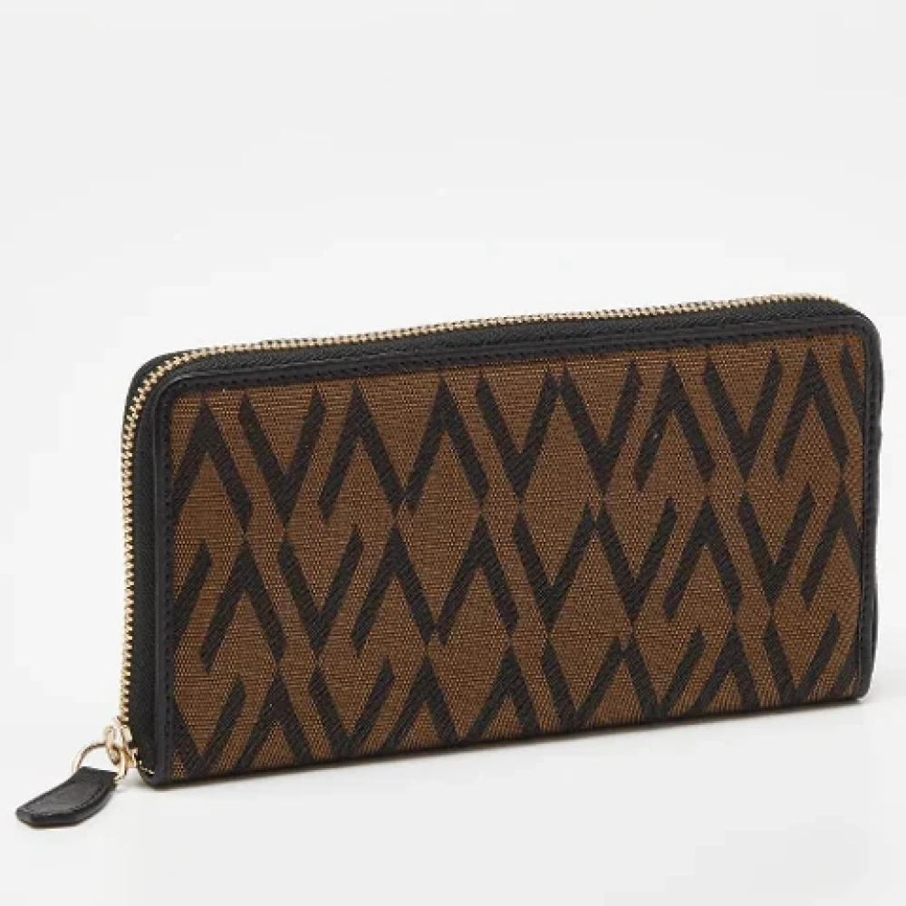 Valentino Vintage Pre-owned Canvas wallets Brown Dames