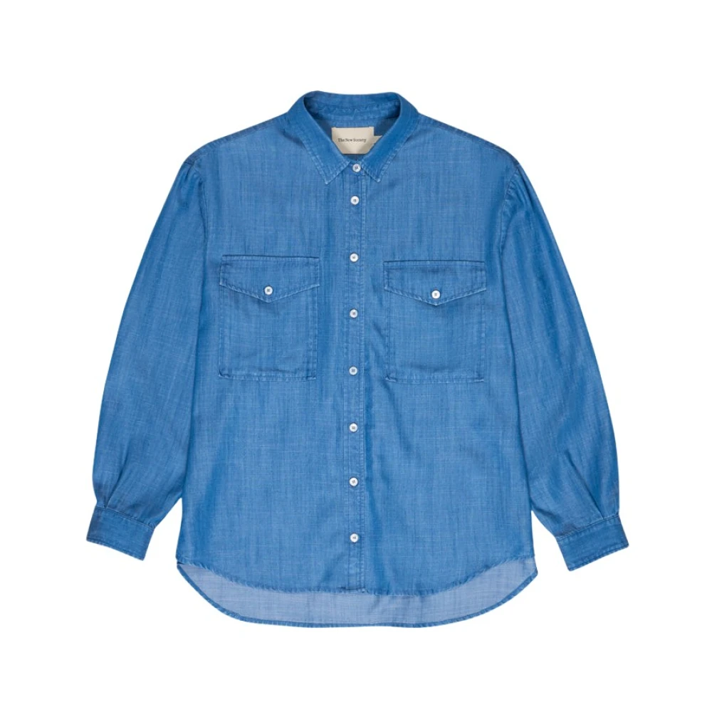 The New Society Ophelia Dames Shirt Poederblauw Blue Dames