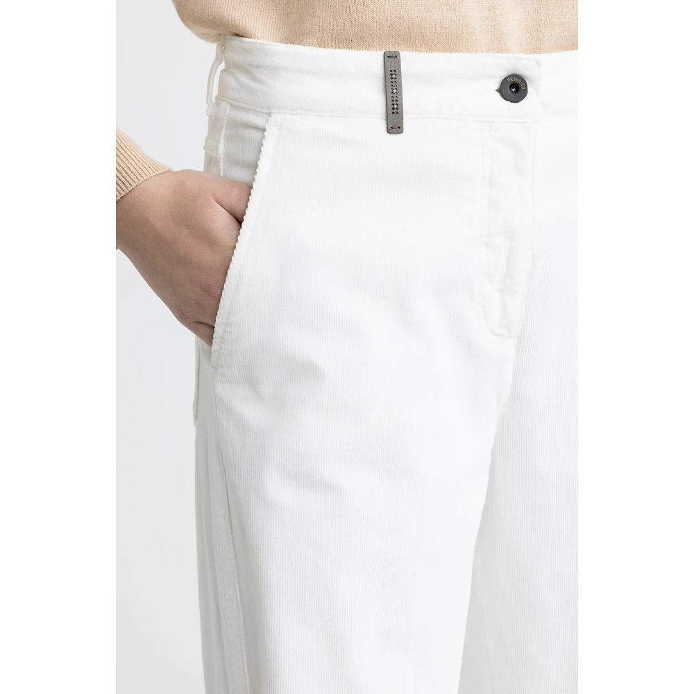 PESERICO Needlecord wortelbroek White Dames