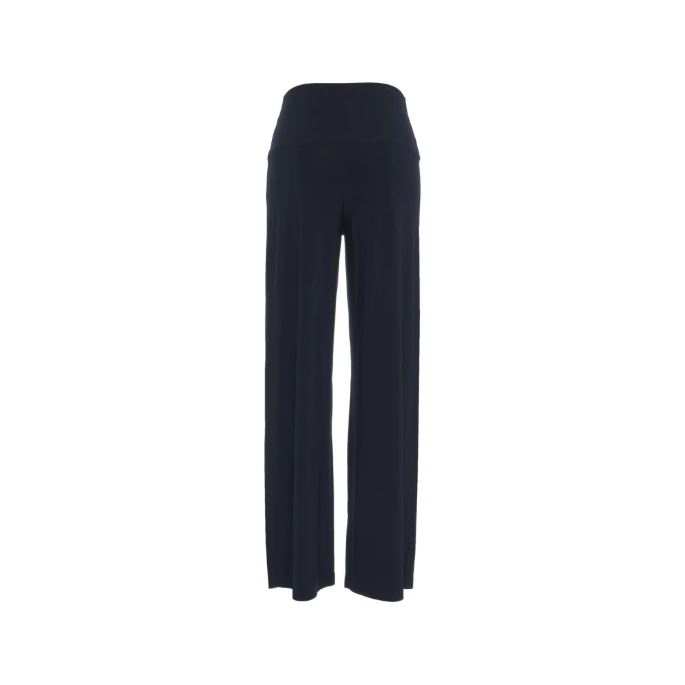 Norma Kamali Blauwe Wijde Pijp Stretch Broek Blue Dames