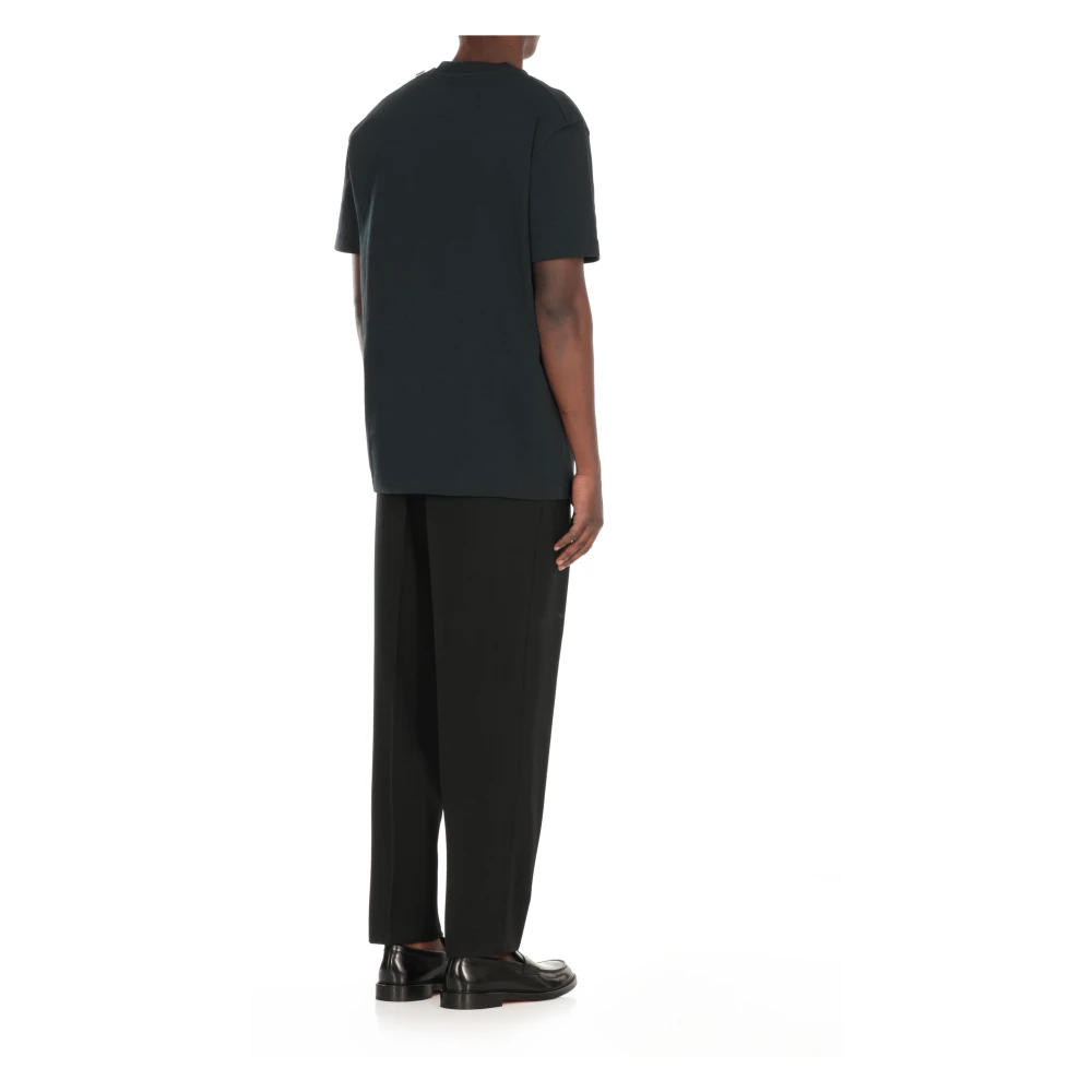 Jil Sander Blauw Katoenen T-shirt met Borstzak Blue Heren