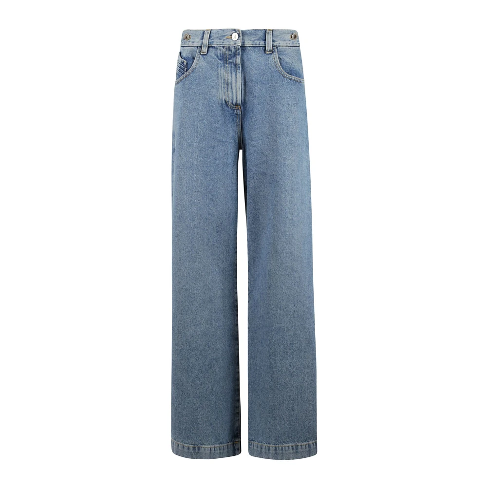 The Attico Wijde Pijp Denim Broek Blue Dames