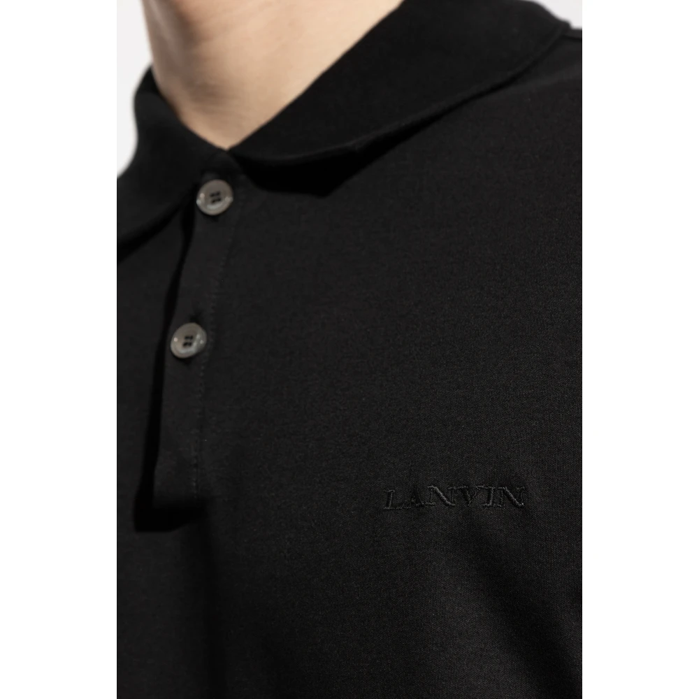 Lanvin Katoenen polo Black Heren