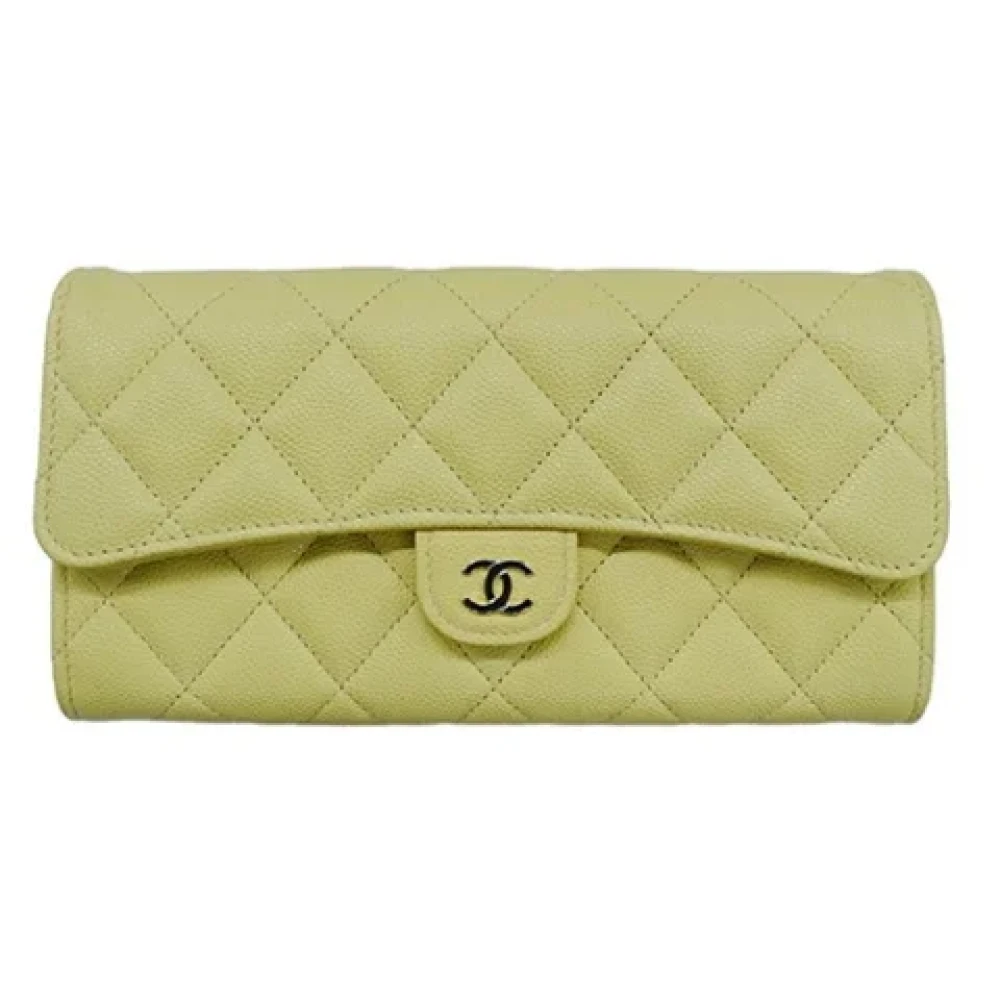 Chanel Vintage Pre-owned Leather wallets Yellow Dames