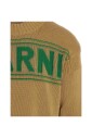 pull-en-coton-vert-moutarde-avec-logo
