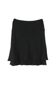 Czarna Marszczona Mini Spódnica