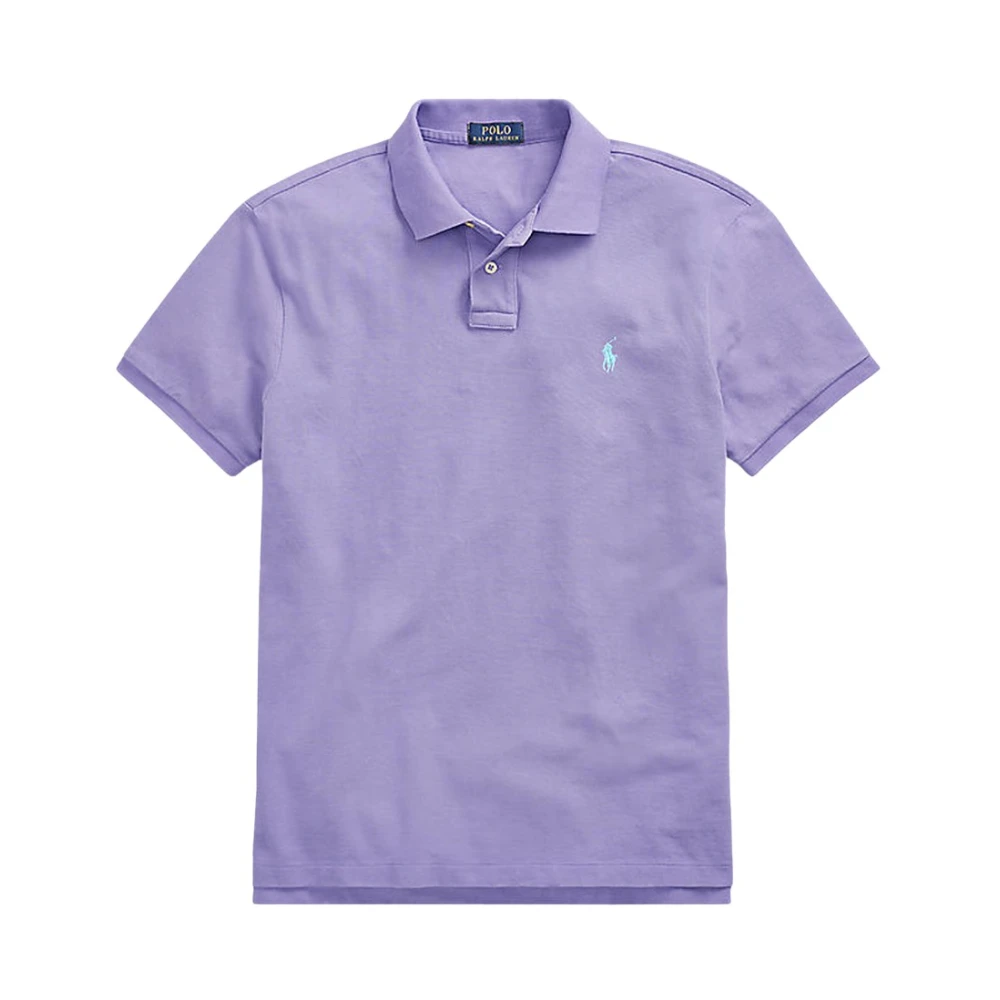 Polo Ralph Lauren Men's Purple Polo Shirt With Buttoned Collar