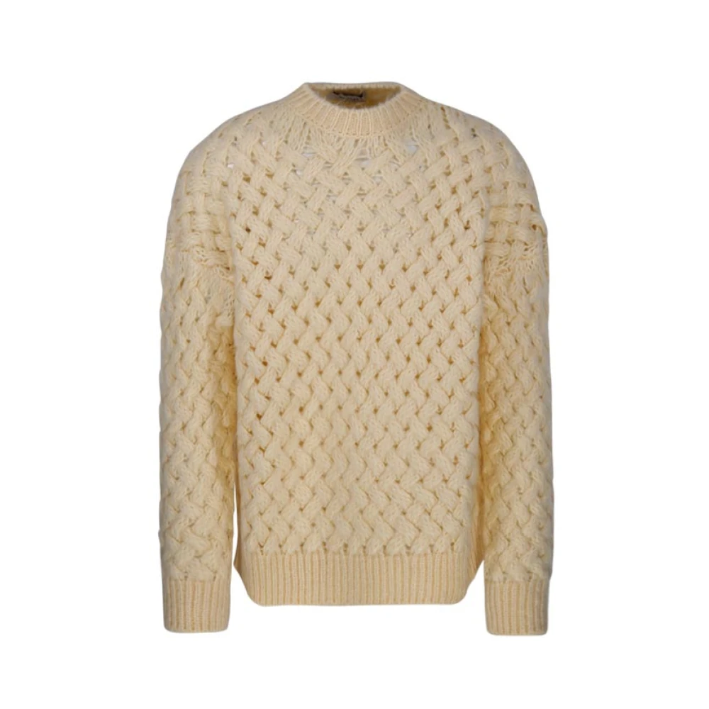 Bonsai Stickad Crewneck Oversize Tröja i Beige Beige, Herr