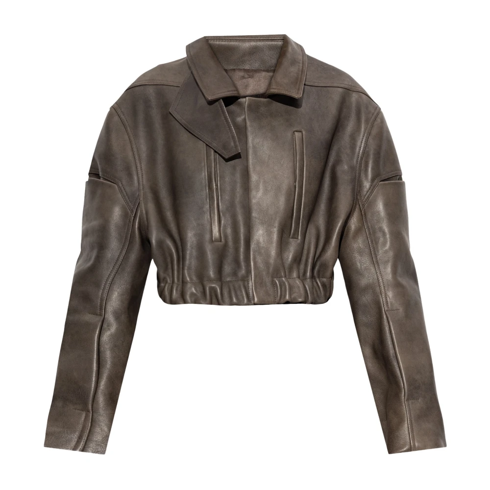 Rick Owens Donna Dark Grey Collared Mac Bomber Jacket - Woman Jackets It - 42 - Immagine 2