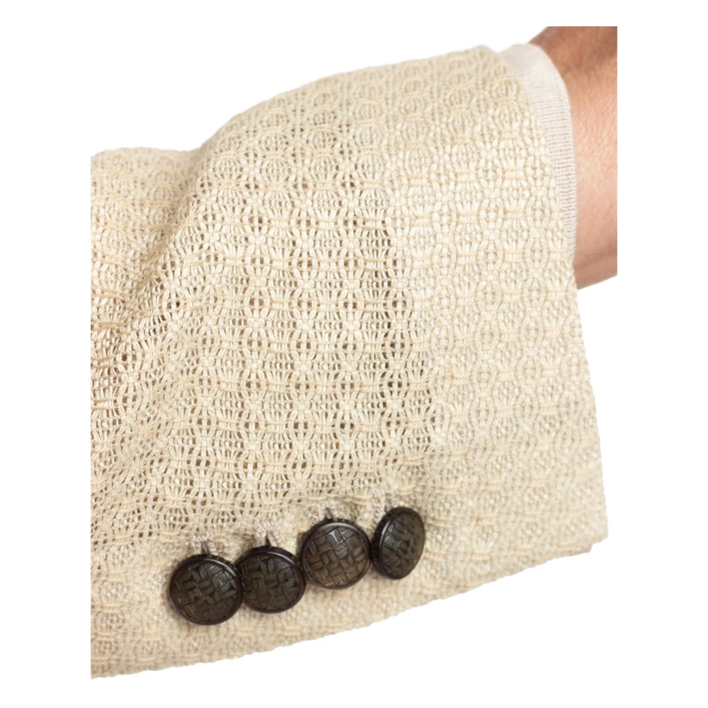 Tagliatore Beige Dubbelborst Jas Superlichte Stof Beige Heren