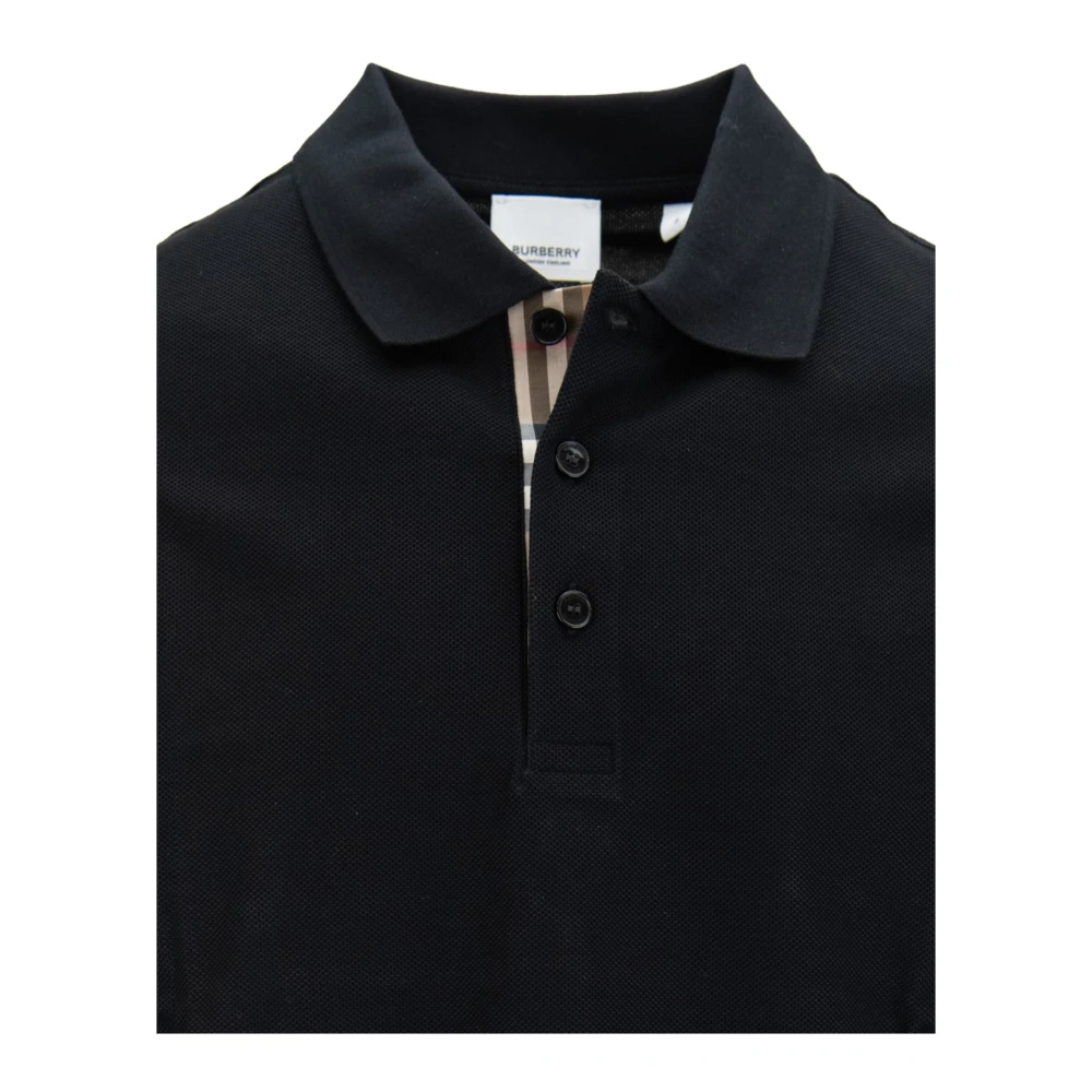 Burberry Heren Polo Shirt met knopen Black Heren