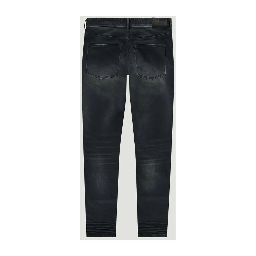 Kultivate Donkerblauwe Slim Fit Jeans met Distressed Details Blue Heren