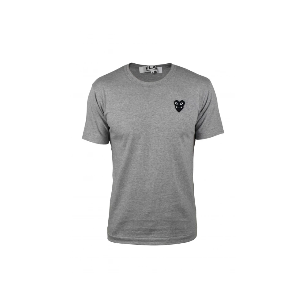 Comme des Garçons Grijze Katoenen Hart Logo T-Shirt Gray Heren