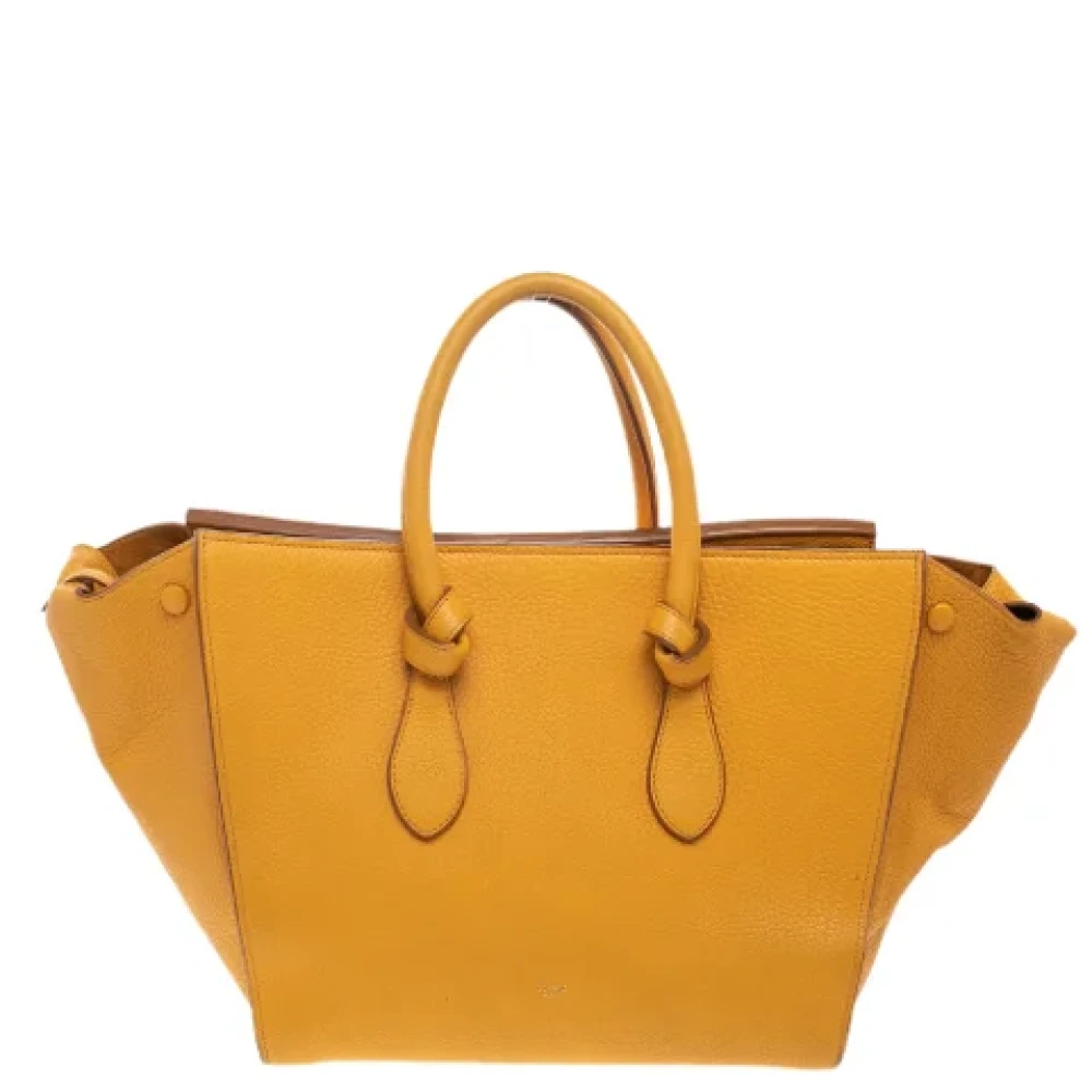 Celine Vintage Pre-owned Leather totes Yellow Dames